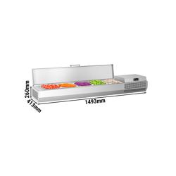Opzetkoelvitrine PREMIUM PLUS - met LED-verlichting - 1493x413mm - 5x GN 1/3