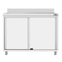 Edelstahl Arbeitsschrank ECO - 1000x600mm - mit Schiebetür & Aufkantung