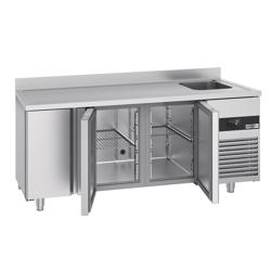 طاولة مبردة PREMIUM - 1900x700mm - مع 3 باب - مع 1 حوض - حاجز خلفي