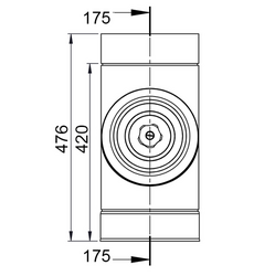 Tubo de limpeza liso 400°C em aço inoxidável  / Ø350mm
