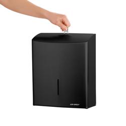 AIR-WOLF | Distributeur de serviettes en papier - pour 600 serviettes - inox - Noir