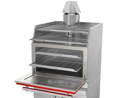 Houtskooloven - 704mm - met grillrooster en onderkast - 2 grillroosters - rood