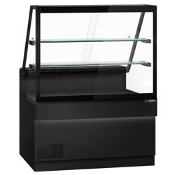 Serve Over Counter TORONTO - 1300mm - double glazing - black front - with 2 shelves - granite worktop