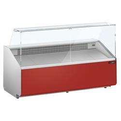 Serve Over Counter - 2506mm - double-glazed glass - front panel red - capacity 512 litres