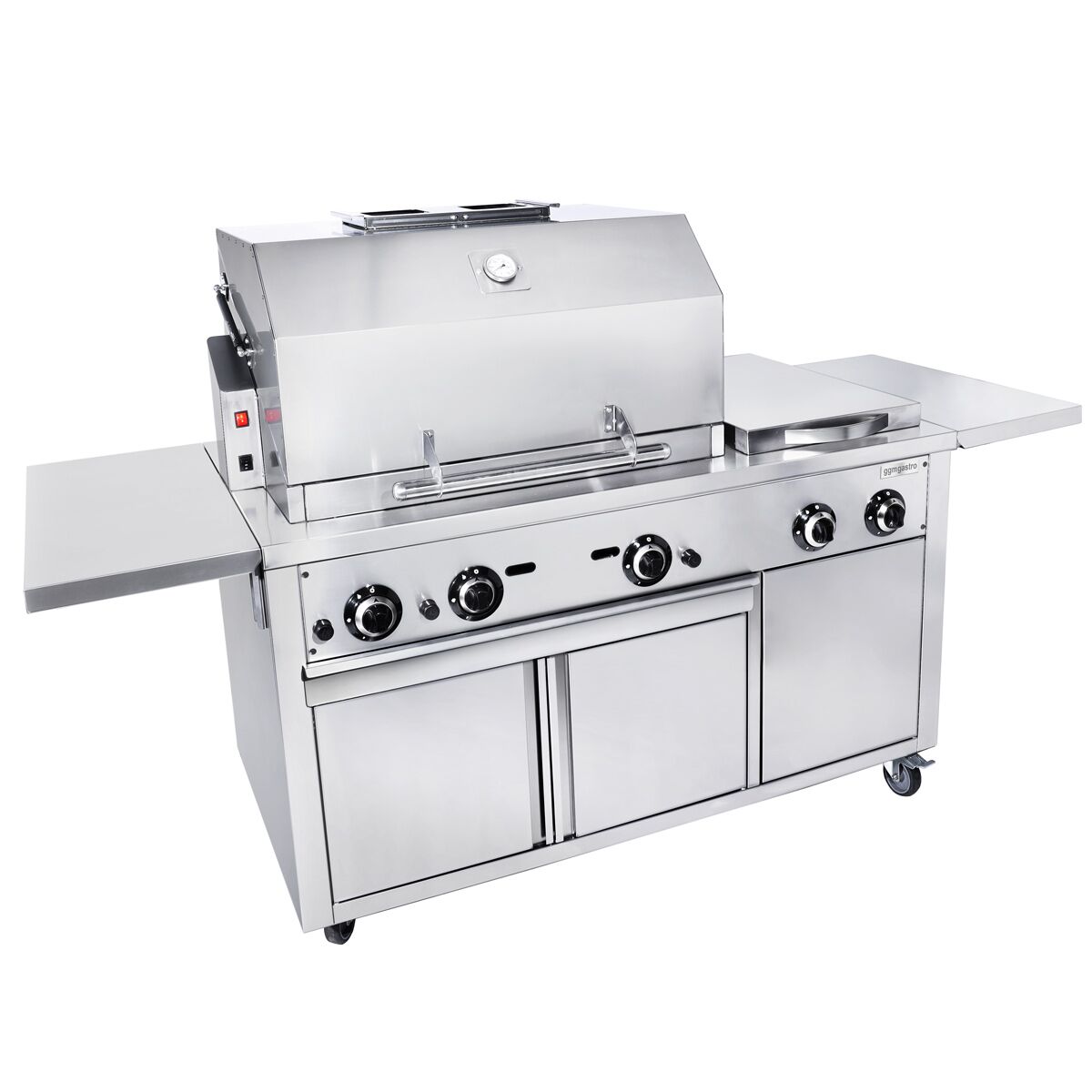 Barbecue à gaz professionnel Station de grillage - 22,5kW - sur pied - P850mm - 2 brûleurs