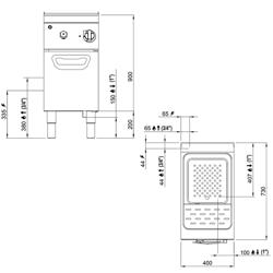 Elektrische pastakoker met vulkraan - 30 liter - 8,0kW - met aftapkraan - Paolo 700 - Digital