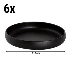 (6 stuks) UNIVERSE - diep bord - Maastricht - rond - porselein - Ø210mm - zwart