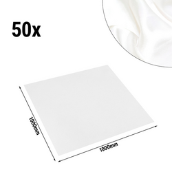 (50 komada) Stolnjak Porto od damasta - Glatki saten - 100x100 cm - Bijela boja