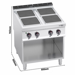 Cuisinière électrique - 14 kW - 4 plaques carrées