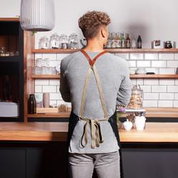 KARLOWSKY | Recycled Polyester Bib Apron Green Generation Cross-Back Straps – Black - 70x85 cm