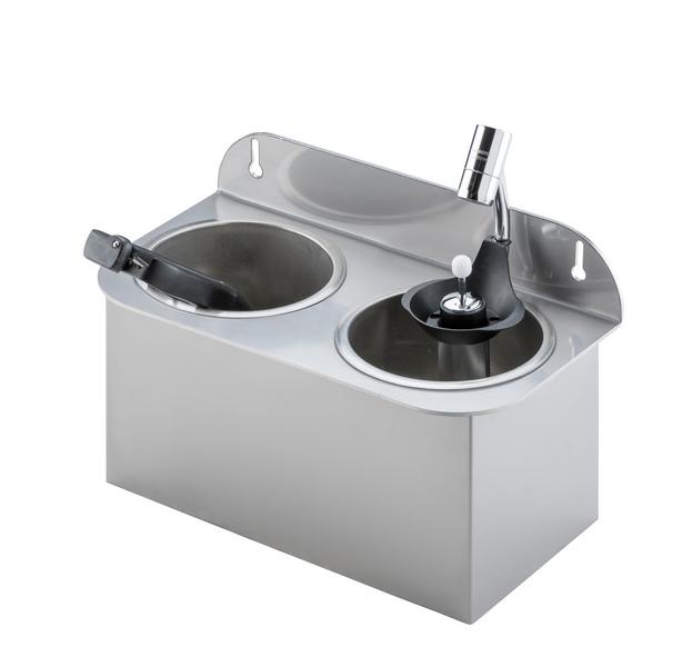 spoeldouche voor ijsscheppen 312x161x210mm - met geïntegreerde terugstroombeveiliging - incl. zeefplaat - incl. zeefinzet