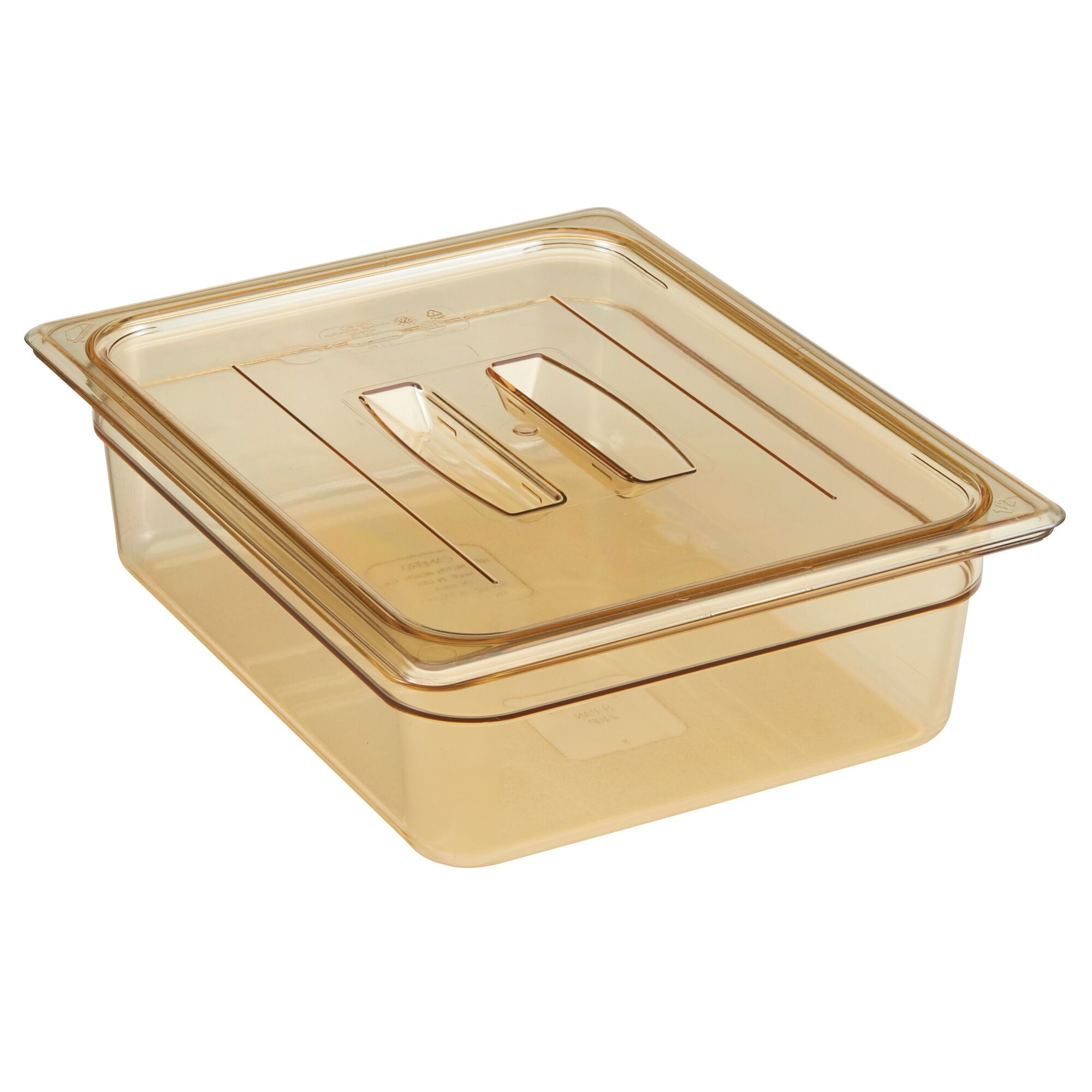 6 pièces CAMBRO | H-PAN™ - Couvercle plat GN résistant à la chaleur 1/2 - avec poignée - Ambre