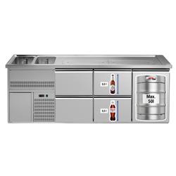 Ψυγείο Πάγκος Μπύρας PREMIUM PLUS - 2500 x 700 χλσ. - 1 Πόρτα & 4 Συρτάρια 1/2