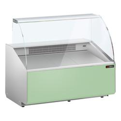 Comptoir vitrine réfrigérée - 1256x979mm - +2/+6°C - 262L - Façade Hellgrün - 2 portes