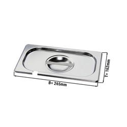 Stainless Steel GN Lid GN 1/4 - with ladle recess - 265x162x28mm