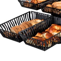Bread Rack - Powder-coated stainless steel - Black - Height: 460mm - incl. 7 Baskets