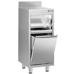 Commercial Waste bin - Push-top bin - 400x600x1150mm - with slow-closing lid - rounded corners & stable 4-foot base - Stainless steel