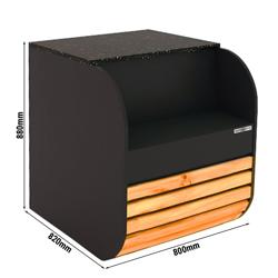 Checkout Counter – Wood Front, Black Worktop, 820 mm Depth, Fits KUVC [Clearance]