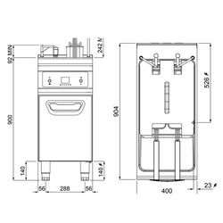 Friteuză electrică automată de 22 litri - cu sistem de filtrare a uleiului și ridicare automată a coșului