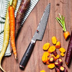 MIYABI | 5000 FC-D Shotoh Utility Knife – 140 mm blade - FC61 steel - 48-layer Damascus - for fruits & vegetables