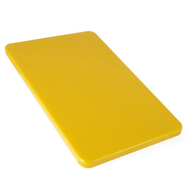 Snijplank - 600x400mm - Dikte: 20mm - HACCP-conform - HDPE 500 - Geel - Vaatwasmachinebestendig