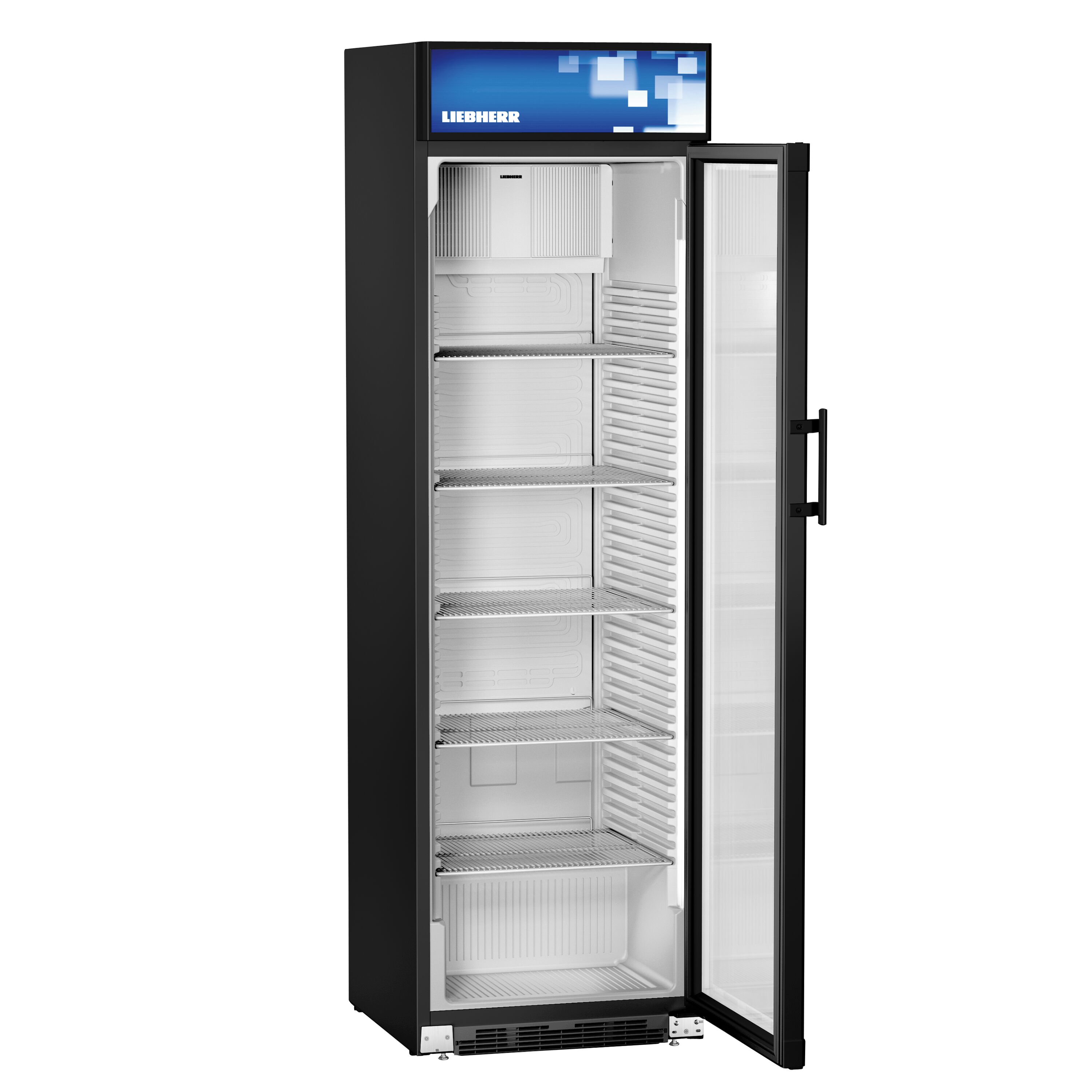 LIEBHERR | Vitrine réfrigérée à boissons COMFORT - 403 litres - Avec 1 porte en verre et afficheur publicitaire - Noir       