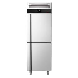 Jääkaappi Ruostumaton teräs PREMIUM - GN 2/1 - 700 mm - 700 l - +2…+8 °C - mitat 2 ovea - LED-valaistus, kiertoilmajäähdytys, digitaalinen termostaatti, automaattinen sulatus, R290