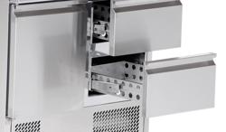 Koelwerkbank ECO - 903x700mm - 240 liter - met 1 deur - met 2 lades