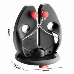 F. DICK | Rapid Steel Action Knife Sharpener – 3 sharpening rods - with base plate - black