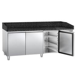 Banco pizza refrigerato PREMIUM - 2025x800mm - con 3 porte - piano in granito
