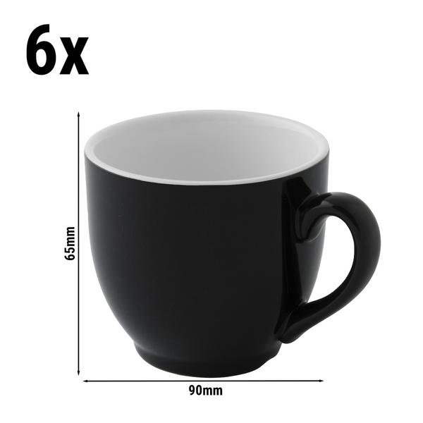 (6 bucăți) CULOARE - Ceașcă de cafea - 140ml - Negru