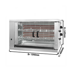 Kycklinggrill - Elektrisk - ECO - 6,6 kW - med 2 spett för 12 kycklingar 