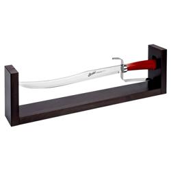 (2) BERKEL | Elegance Champagne Sabre – 380 mm blade - red resin handle - wood stand
