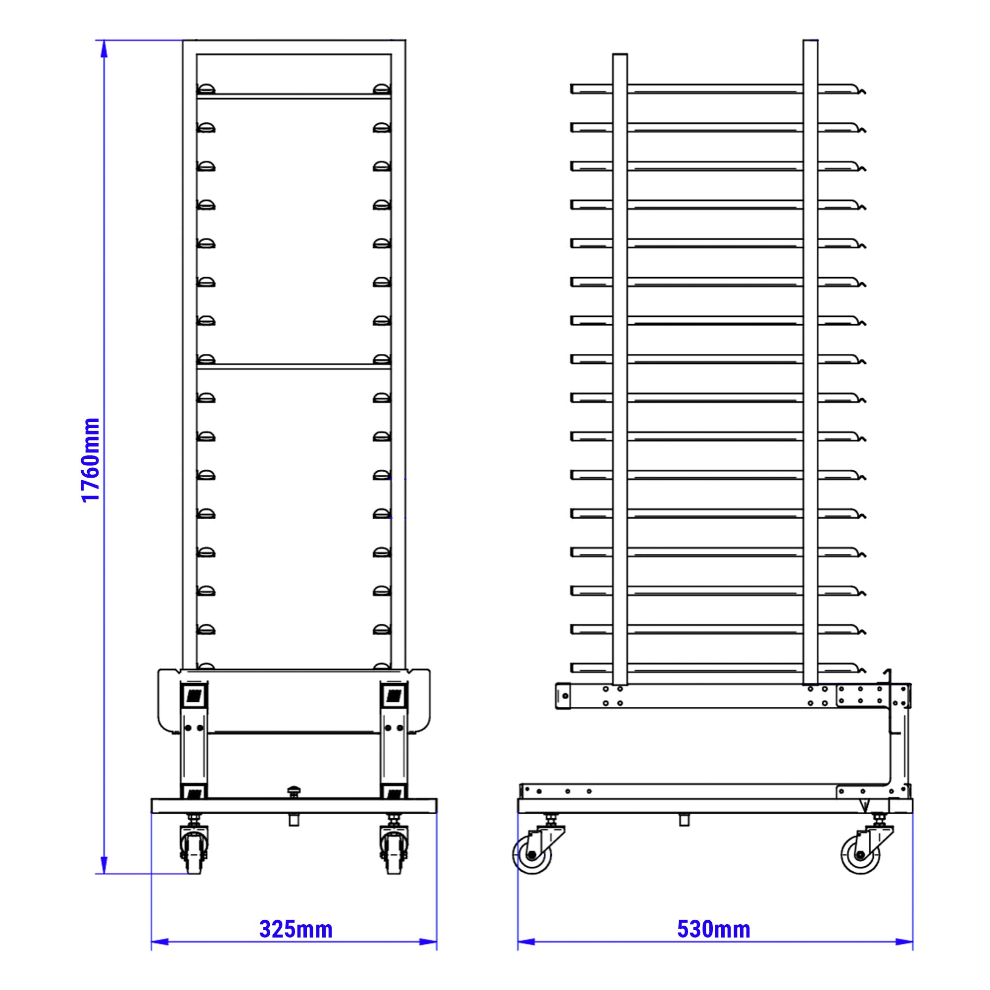 Commercial Bakery Combi Oven Steamer, 16× 600×400mm, Digital, Stand with Trolley – 32 kW