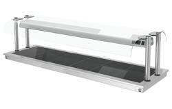 Încorporabilă Placă de menținere la cald din oțel inoxidabil - 2100 mm - 6x GN 1/1 - 2,7 kW - cu geam de protecție