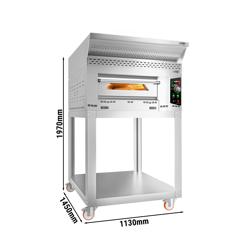 Horno para pizza a gas - 6x 34 cm - incl. Kit de capó, bastidor y ruedas