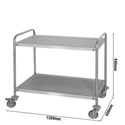 Servírovací vozík 1,2 m - se 2 policemi