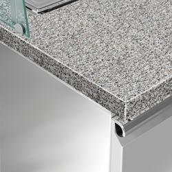 Saladette PREMIUM - 1515mm - 2 deuren - met glazen opzetvitrine voor 4x GN 1/1 - granieten werkblad