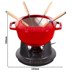 STAUB | SPECIALITIES - Σετ Φοντύ - Ø 180mm - Χυτοσίδηρος - Κερασί κόκκινο