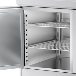 میز یخچالی آماده سازی - 1468*700 میلیمتر - دو درب 6xGN 1/3 ویترین استیل
