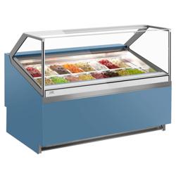 Vitrine à glace IVY – 1606 mm – ventilation par air pulsé – pour 16 bacs de 5 L – Bleu