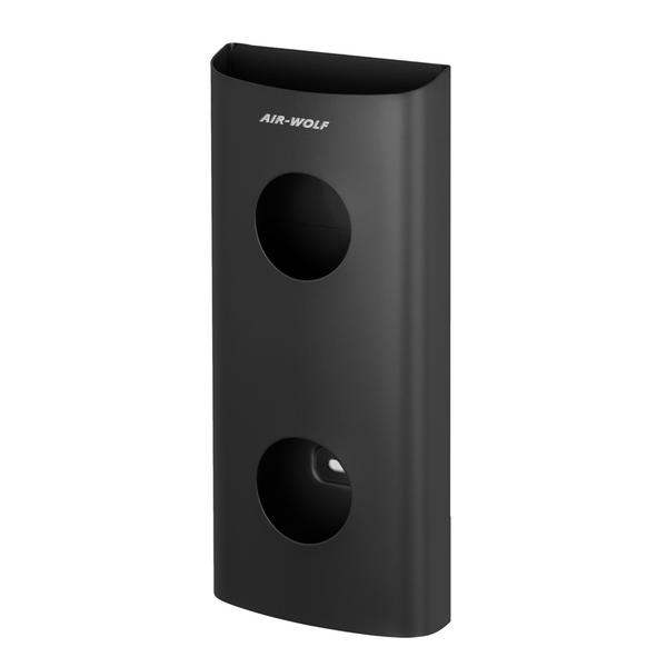 AIR-WOLF | Wall-Mounted Sanitary Bag Dispenser – Matte Black Stainless Steel - 25 Bag Capacity