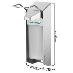 AIR-WOLF | Distributeur de savon & désinfection avec levier de commande - 1000ml - inox