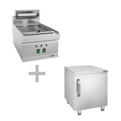 Bacias de aquecimento para batata-frita - 1x GN 1/1 incl. Bandeja calentadora de patatas fritas - 1x GN 1/1 incl. estrutura base 