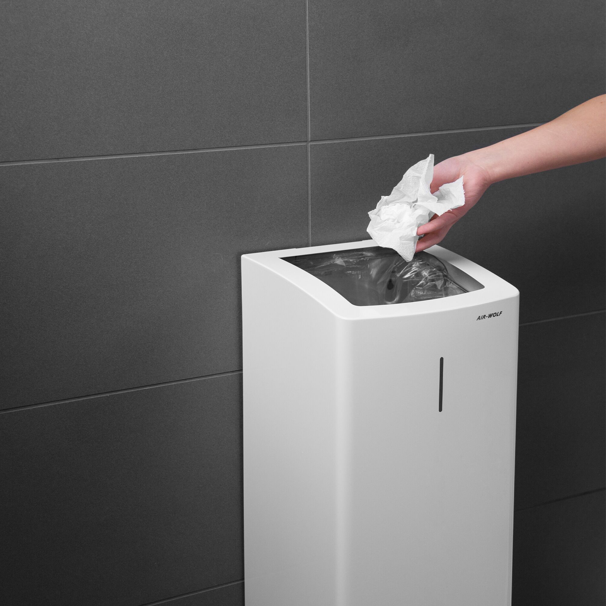 AIR-WOLF | Poubelle - 50 litres - Inox blanc