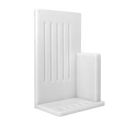 Mágneses késtartó - késtartároló polc - polietilén - fehér - 301x501x202 mm - 5 kés és 2 késélező számára