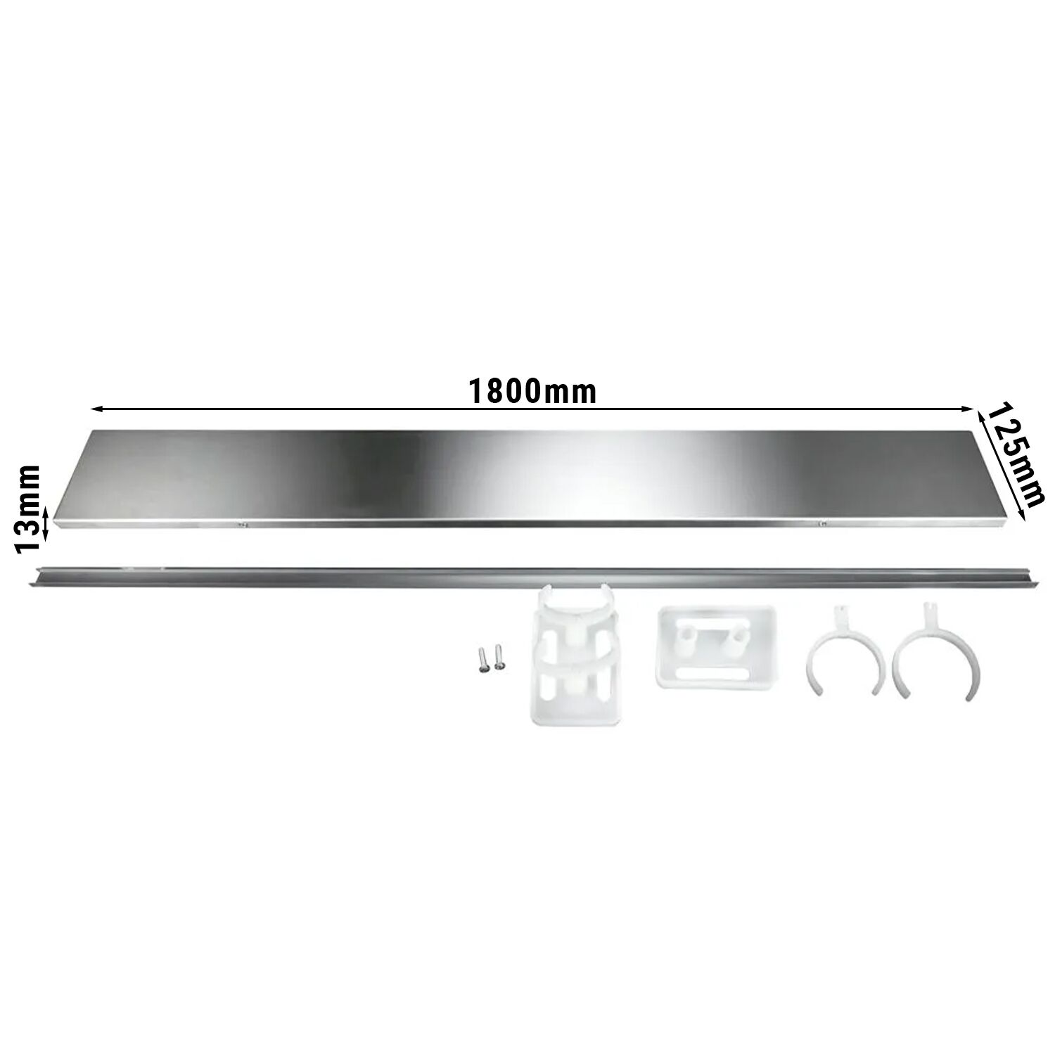 Socle en inox – longueur : 1800 mm