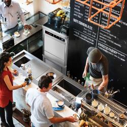 Glasdiskmaskin - 3,30 kW - med rengörings-, skölj- & avloppspump