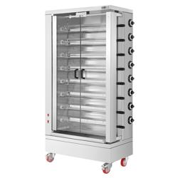 Commercial Gas Chicken Rotisserie Oven – 8-Spit 48-Chicken Capacity - 51.73 kW - LPG/Natural Gas - Glass Doors