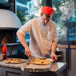 Pizzaskärare PREMIUM - Ø 100 mm - rostfritt stål - blå
